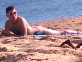 [spy cam] Nudist young guy on beach