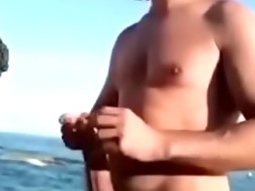 big cock cum on beach